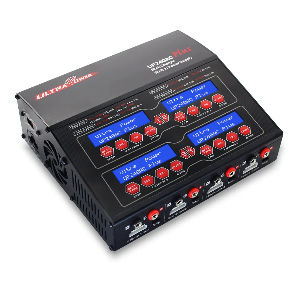 Ultra Power UP240AC PLUS 240W Four Output Charger Multi RC Balance Charger For LiPo/LiIon/LiFe/LiHV/NiMH/NiCd Battery