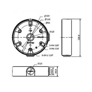 Boîtier de montage au plafond Dahua PFA137 122 mm pour caméra dôme, en aluminium - Product Image 5