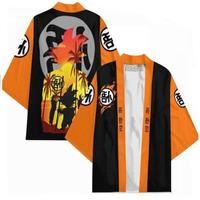 Kimono personnalisé Dragon DBZ Son Goku Vegeta Buu Gohan chemise japonaise courte cape vêtements Cosplay fête accessoire Anime Kimono Haori