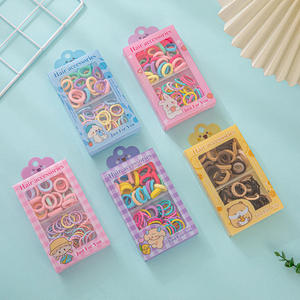 Nouvel ensemble de cordes et anneaux pour cheveux en caoutchouc pour enfants, petite boîte, haute élasticité, sans dommage pour les cheveux, bijoux pour enfants - Product Image 2