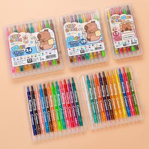 Детские рекламные пластиковые ручки для скручивания, школьные канцелярские мелки для художественных наборов - Product Image 2