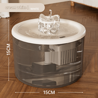 Fontaine à eau automatique pour animaux de compagnie de 1,5 L en PP avec écran LCD, débit continu, distributeur silencieux pour chats et chiens