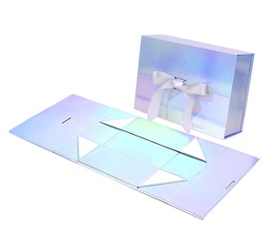 Custom Logo Luxury Foldable Gift <strong>Box</strong> Holographic Collapsible <strong>Cardboard</strong> Magnetic <strong>Box</strong> With Ribbon - Product Image 5