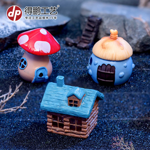 Miniature de maison champignon en résine, lumineuse, pour décoration de bureau - Product Image 4