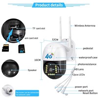 Kamera Keamanan Global Versi 4G, Kamera CCTV PTZ Luar Ruangan dengan Visi Malam IR Berwarna, Pelacakan Otomatis 3MP, Aplikasi V380 Pro