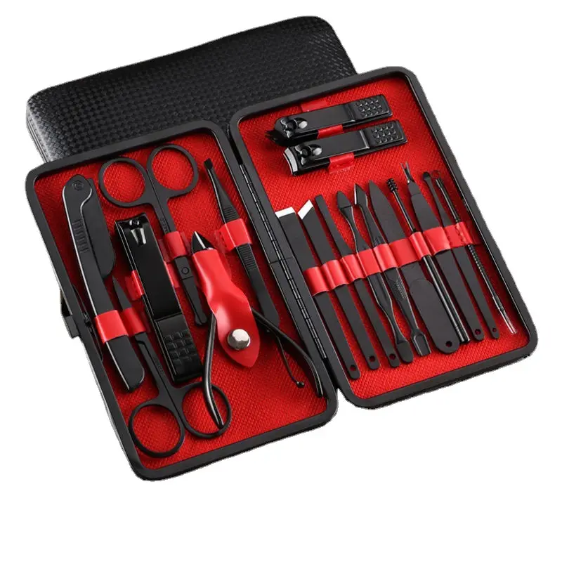 18 pcs/set pessoal manicure grooming kit unha clippers manicure pedicure set