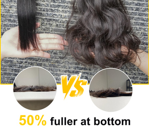 Fasci di capelli umani vergini al 100% con onda naturale, doppia trama, da un singolo donatore, cuticole allineate, all'ingrosso per donne nere - Product Image 4