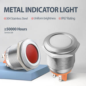 19 मिमी धातु पैनल सूचक प्रकाश पायलट लैंप के साथ पिन के नेतृत्व में लाल हरे रंग की द्वि-रंग 110 वी-220v उपकरण मशीन - Product Image 4