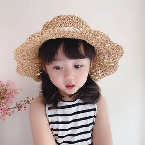 Sombrero de Paja Plegable de Verano para Niñas, Bebés y Niños Pequeños, con Lazo de Encaje, para la Playa o Viajes - Product Image 3