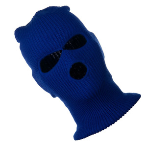 100% Acryl Großhandel Ski masken Benutzer definiertes Logo Sturmhaube Gestrickte Ski maske 3-Loch-Skimaske - Product Image 3