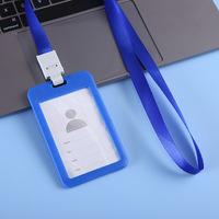 Lanière en polyester avec logo personnalisé et porte-badge en plastique vertical, sangle de cou pour badge nominatif pour le bureau, l'école, les étudiants