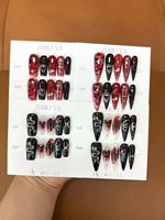 Faux ongles gothiques pour Halloween, design effrayant avec crâne, fantôme et citrouille, pour fête d'Halloween