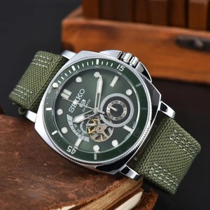 Hot AAA + meccanico <span class=keywords><strong>automatico</strong></span> AAA + orologi da uomo SEIKO Sport Design multifunzione <span class=keywords><strong>cinturino</strong></span> in <span class=keywords><strong>pelle</strong></span> orologi da uomo quotidianamente impermeabili - Product Image 4