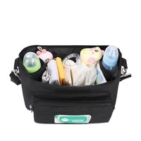 Sac de rangement suspendu pour voiture de bébé, fermeture à glissière, universel pour poussette, voyage, multifonctionnel, isolé, pour biberons et couches