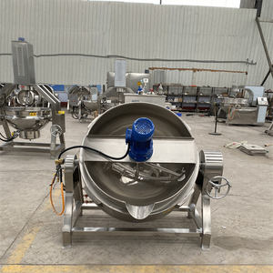 Machine de cuisson à chaudière à double enveloppe chauffée au gaz et à l'électricité pour sirop de caramel, avec mélangeur pour sauces et garnitures de marmite - Product Image 3