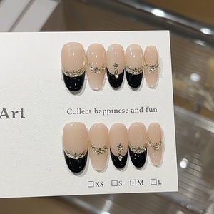 <span class=keywords><strong>Ongles</strong></span> à presser en acrylique faits main de luxe suprême, 10 pièces, avec strass, derniers modèles pour application sur les doigts - Product Image 1