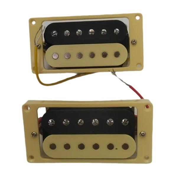 Electric Guitar Pickup Black and Yellow SQ Double Linked Black Framed Humbucker Pickups for the 50/52 Model