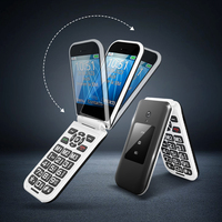 Téléphone portable senior à clapet 4G LTE avec double écran de 2,8 pouces, gros boutons SOS, clavier, prise en charge du français et du allemand
