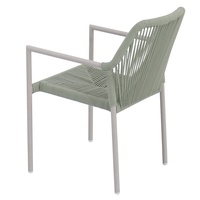 modernes de fauteuils en aluminium de café de terrasse chaises de salle à manger de corde verte de restaurant extérieur de patio