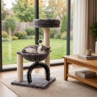 Poteau à gratter pour chat en sisal moderne, assemblage sans outil, emballage plat, directement de l'usine