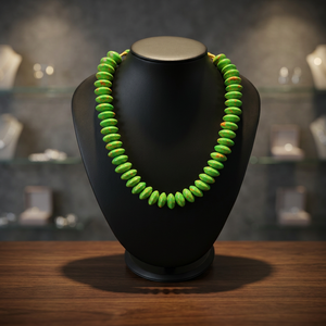 Collier de perles Heishi en howlite verte turquoise polie de 18 pouces (18 mm) pour la vente en gros – Bijoux en pierres précieuses – Prix compétitifs - Product Image 2