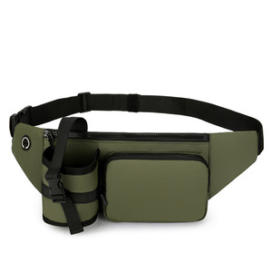 Large Capacity Multifunctional Sports Fanny Pack Oxford Material Zipper Portable <b>Water</b> <b>Bottle</b> <b>Holder</b> for Running Hiking Travel - Product Image 3