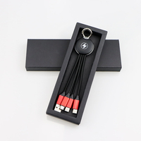 Dapat disesuaikan Logo 3-in-1 multi-pengisian 5V/2A gantungan kunci pengisi daya promosi bisnis hadiah Gadget USB