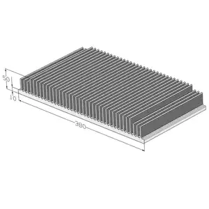 Большой алюминиевый теплоотвод высокой мощности IGBT радиатор сетки инвертор теплоотвод 380 (Вт) * 50 (ч) мм