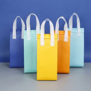 Wholesale Recycled Customized Printed <b>Foldable</b> Portable Non Woven Cooler Picnic Bag Reusable Food Takeout Lunch Bag with Handle - Product Image 4