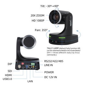 JJTS KATO-cámara de vídeo ndi para conferencias, videocámaras profesionales con zoom alto, resolución de 20x, ptz, IP, SDI, onference, POE, hdmi, usb de 1080p - Product Image 2