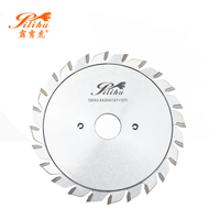 Mata Gergaji Panel Diameter 120mm 12T+12T dengan Gigi Pre-Scoring Ganda untuk Gergaji Meja Geser, Gergaji Panel CNC