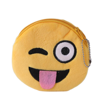 Porte-monnaie en peluche jaune personnalisé pour cadeaux, sac à clés, pochette à monnaie multiple, étui pour pièces de monnaie WeChat