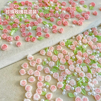 Breloques pour ongles en résine rose rouge, perles 3D de tailles variées, 30 pièces, décorations d'ongles de qualité supérieure, composants d'embellissement DIY