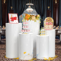 Supports de présentation cylindriques en acrylique transparent blanc Chengyi YT005 pour fêtes, mariages, anniversaires, piliers et décorations en forme de gâteau
