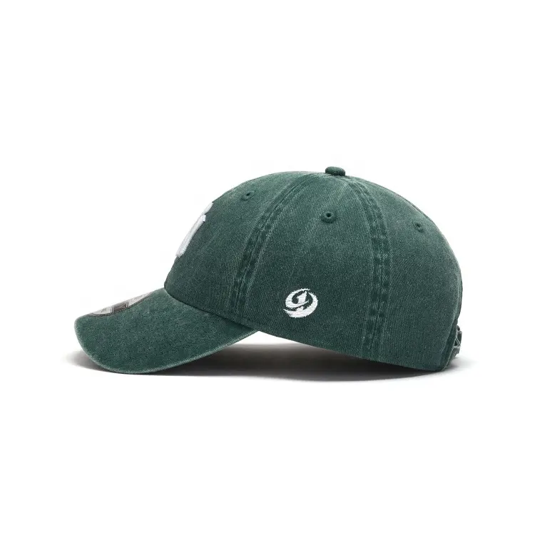 【ブランドカスタム】新作100% ウォッシュドデニム男性女性野球帽時代6パネルソフト非構造刺繍ロゴお父さん帽子