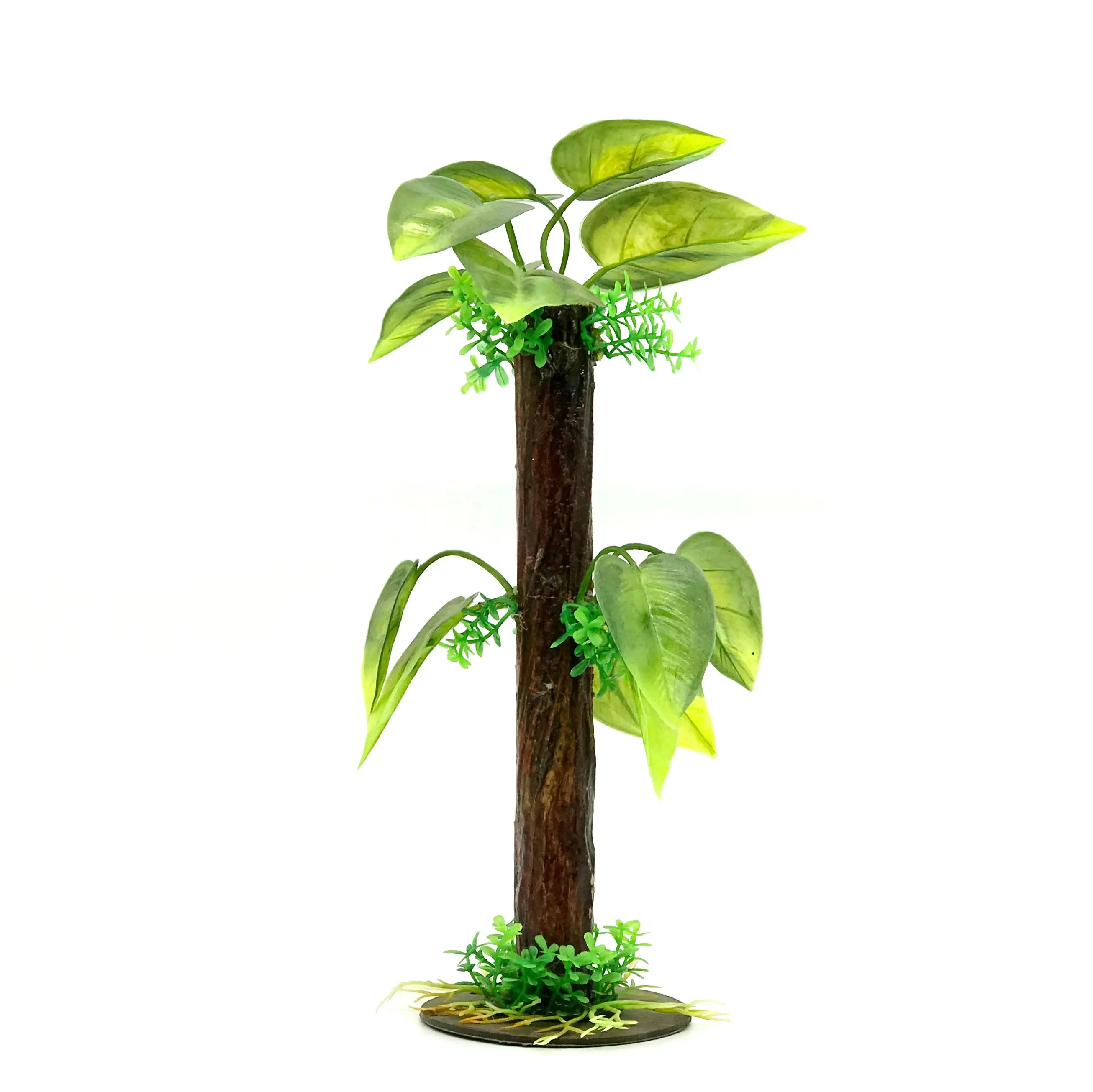 Toptan akvaryum bitkileri yapay plastik bambu tüp tipi yeşil bitkiler akvaryum tankı dekorasyon