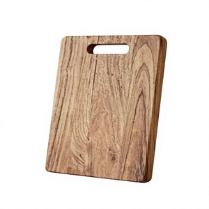 Tabla de Cortar de Madera Maciza con Grosor Personalizado, Rectangular, con Asa, Bloque de Corte de Grado Alimenticio, Diseño de Vetas de Madera Natural - Product Image 1