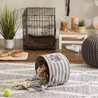 Collection de stockage pour animaux de compagnie en os Poubelle rayée avec poignée Petit panier Panier à linge
