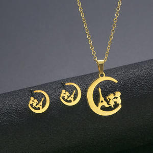 I-0881 Wholesale Trendy Necklaces Earrings Women's Hip Hop Wear Fashion Necklaces Designer Earrings Set - Product Image 6