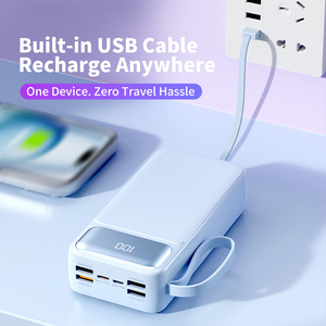 Cargador Portátil de Alta Calidad con Logotipo Personalizado, Carga Rápida PD de 22.5W, Pantalla Digital de 30000mAh, Cables Integrados - Product Image 3