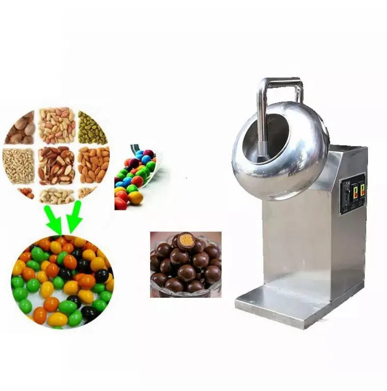 自動砂糖コーティンググミクマキャンディー小型ピーナッツバーガーコーティング機