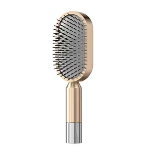 BYWD Custom Logo Electroplated Comb Styling Soft Teeth Plastic Handle Comb Airbag Massage hair brush