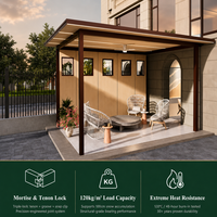 Yeyon OEM Pergola en aluminium moderne pour patio, véranda, auvent, avec panneaux de verre, structure métallique ouverte, véranda extérieure solide, maison en verre