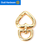 Meilleure vente d'anneau, fermoir, anneau de cœur, anneau de triangle en or rose, matériel de sangle en métal pour femme