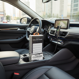 Adattatore per caricabatterie da auto USB-A e USB-C (TypeC) 2A a doppia porta, ricarica rapida universale per tutti i modelli di telefono, nero - Product Image 3