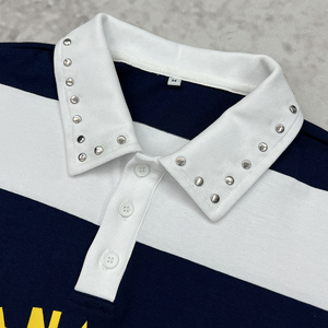 Polo da <span class=keywords><strong>Uomo</strong></span> QIANSHI 100% Cotone <span class=keywords><strong>a</strong></span> <span class=keywords><strong>Righe</strong></span> Pesanti da Golf, Rugby e Calcio - Prodotte Direttamente - Product Image 3
