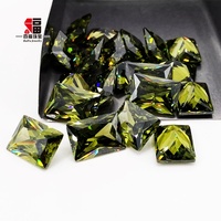 Batu Zirkonia Kubik Peridot Kuning Bentuk Persegi Panjang Potongan Princess Baifu 3A 5x2.5-8x4mm Batu CZ Lepas untuk Pembuatan Perhiasan