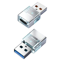 Adaptateur bidirectionnel USB-A vers Type-C à coque transparente pour téléphone portable et PC/ordinateur portable, transfert de données stable, compatibilité caméra