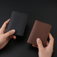 Dompet kecil kulit PU harga pabrik untuk pria dompet Premium dengan kancing tas kartu kredit Ultra tipis dompet koin satu dolar