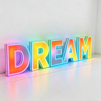 Letrero Luminoso LED RGB Multicolor para Exteriores, Resistente al Agua, con Iluminación Frontal 3D, Control por Aplicación, para Oficina y Hogar